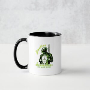 Smutten Sensashuns green logo mug