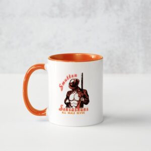 Smutten Sensashuns red logo mug