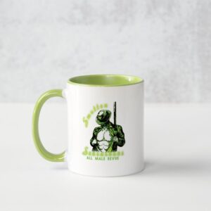 Smutten Sensashuns green logo mug